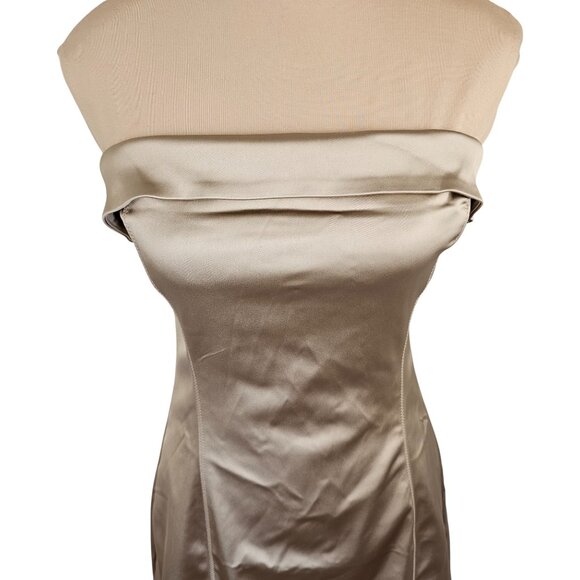 Ten NWT Aritzia Shimmer Satin Tube Dress Satin Look and Silk Feel Sz 12 - Picture 9 of 16